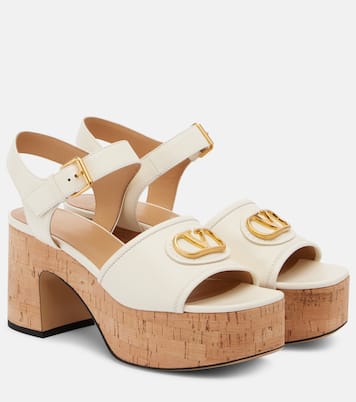 Sandales VLogo Signature 80 à plateau en cuir | Valentino Garavani