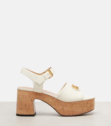 Sandales VLogo Signature 80 à plateau en cuir | Valentino Garavani