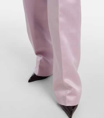 Cotton and silk duchesse straight pants | Tom Ford
