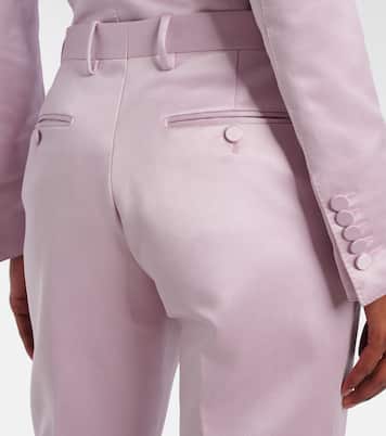 Cotton and silk duchesse straight pants | Tom Ford