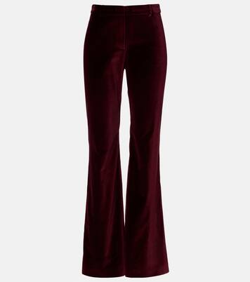 Mid-rise cotton velvet flared pants | Etro