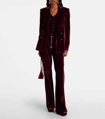 Mid-rise cotton velvet flared pants | Etro