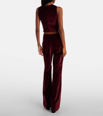 Mid-rise cotton velvet flared pants | Etro