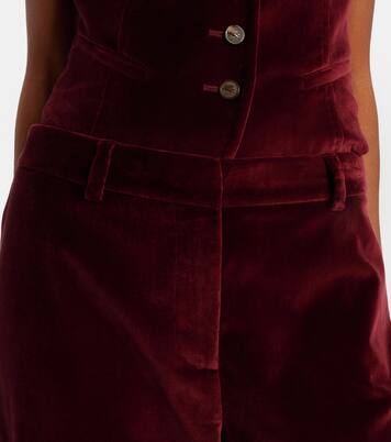 Mid-rise cotton velvet flared pants | Etro