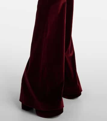 Mid-rise cotton velvet flared pants | Etro