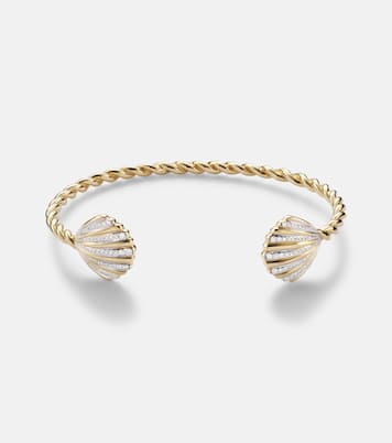 Bracciale Jonc Coquillage in oro 18kt con diamanti | Yvonne Léon