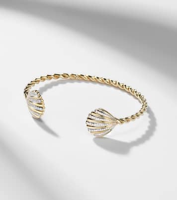 Bracciale Jonc Coquillage in oro 18kt con diamanti | Yvonne Léon