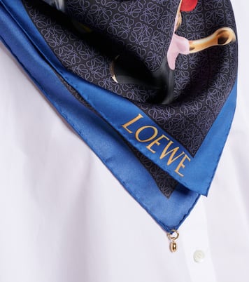 Pañuelo de sarga de seda con logo | Loewe
