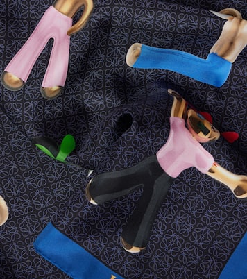 Pañuelo de sarga de seda con logo | Loewe