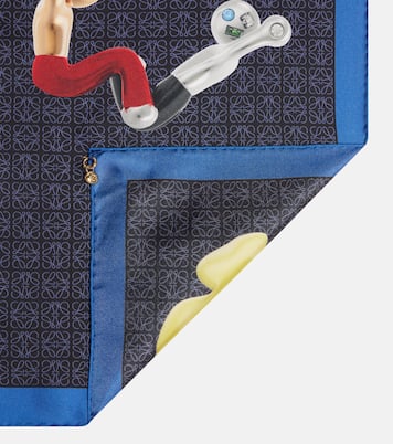Pañuelo de sarga de seda con logo | Loewe