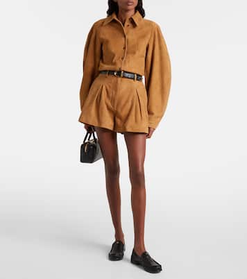 High-rise suede shorts | Rotate