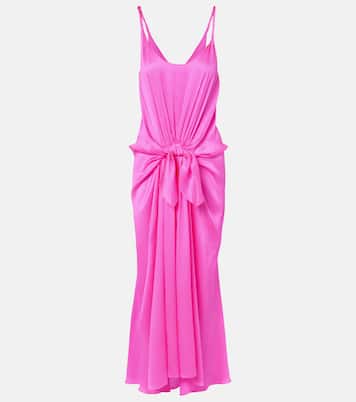 Gathered silk maxi dress | JW Anderson