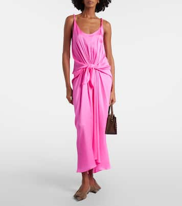 Gathered silk maxi dress | JW Anderson