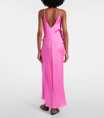 Gathered silk maxi dress | JW Anderson
