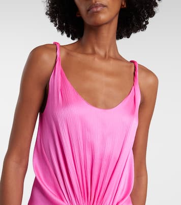 Gathered silk maxi dress | JW Anderson