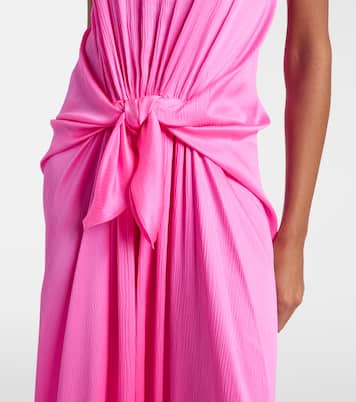 Gathered silk maxi dress | JW Anderson