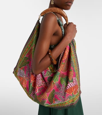 Scarf Medium jacquard tote bag | Farm Rio