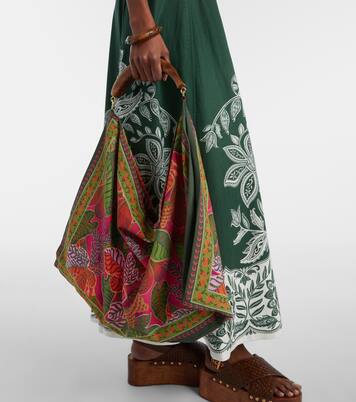 Scarf Medium jacquard tote bag | Farm Rio