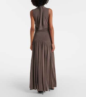 Abito lungo Alyve con scollo all’americana e drappeggio | Aya Muse