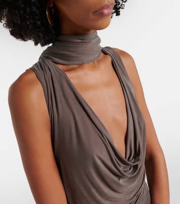 Abito lungo Alyve con scollo all’americana e drappeggio | Aya Muse