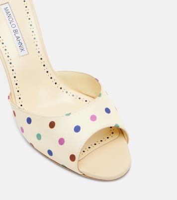 Jadaron polka-dot twill mules | Manolo Blahnik