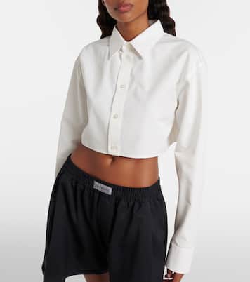 Cropped cotton and silk poplin shirt | Balenciaga