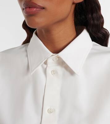 Cropped cotton and silk poplin shirt | Balenciaga