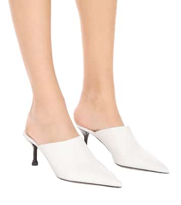 Embossed leather mules | Prada