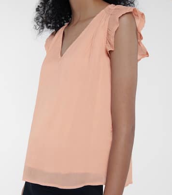 Isabelle lace-trimmed blouse | Velvet