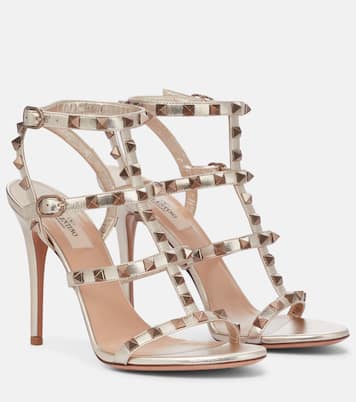 Sandali Rockstud in pelle metallizzata | Valentino Garavani