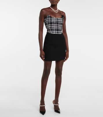 Kariertes Bustier aus Tweed | Alessandra Rich