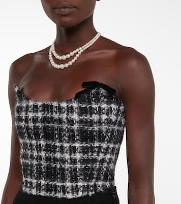 Kariertes Bustier aus Tweed | Alessandra Rich