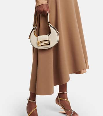 Abito in misto lana e raso con scollo bardot | Fendi