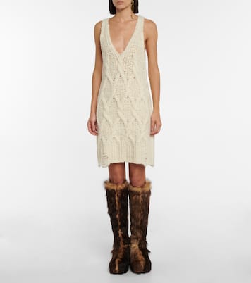 Cable-knit wool-blend minidress | Acne Studios
