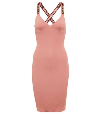 Midikleid aus Jacquard | Off-White