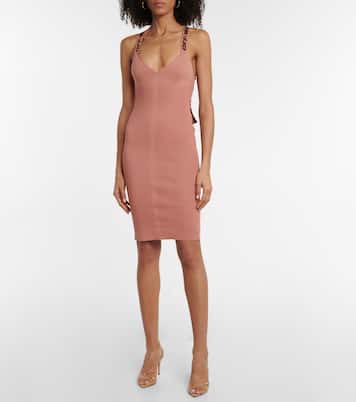Midikleid aus Jacquard | Off-White