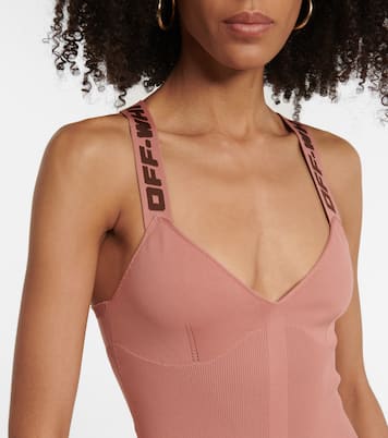 Midikleid aus Jacquard | Off-White