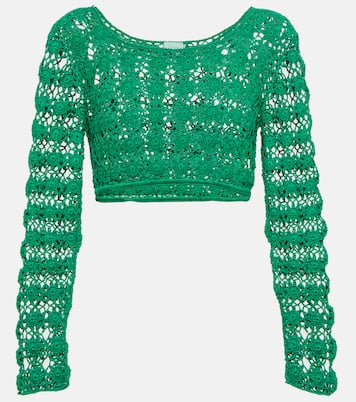 Top cropped Bella in crochet di cotone | Anna Kosturova
