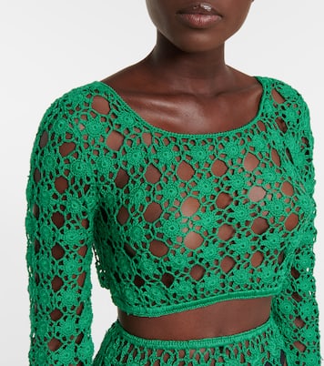 Top cropped Bella in crochet di cotone | Anna Kosturova