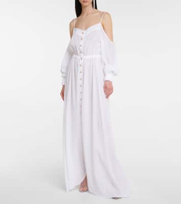 Button-down cotton maxi dress | Balmain