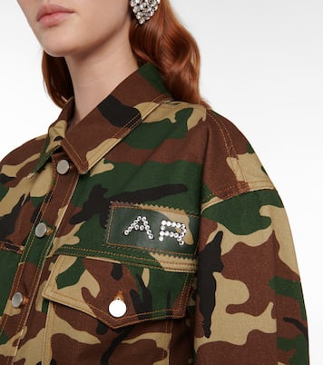 Camouflage cropped gabardine jacket | Alessandra Rich