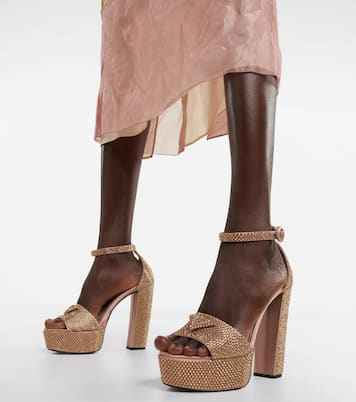 Embellished satin platform sandals | Prada
