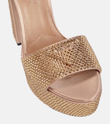 Embellished satin platform sandals | Prada