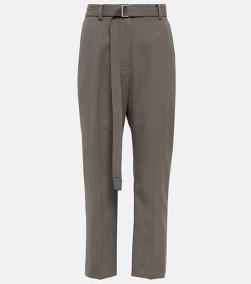 Satin-trimmed cropped pants | Sacai