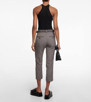 Satin-trimmed cropped pants | Sacai