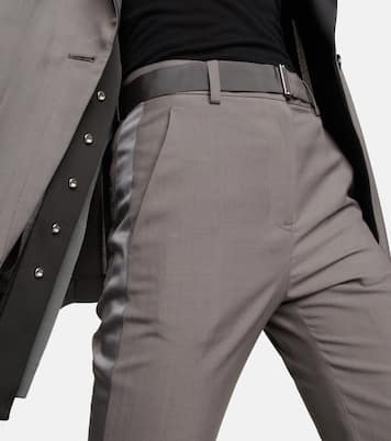 Satin-trimmed cropped pants | Sacai