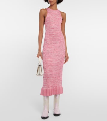 Ribbed-knit midi dress | Ganni