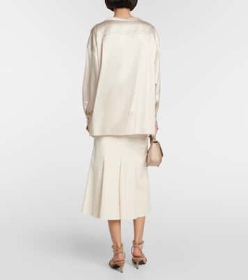 Silk-blend satin top | Brunello Cucinelli
