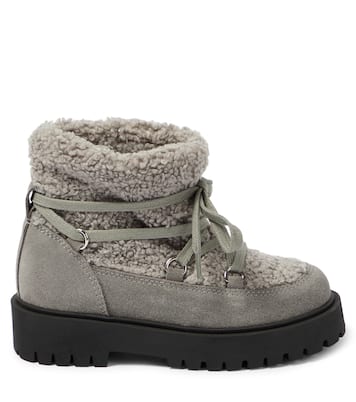Ankle Boots aus Veloursleder und Faux Shearling | Il Gufo