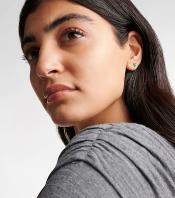 Boucles d'oreille unique en or 14 ct et émeraude | Roxanne First